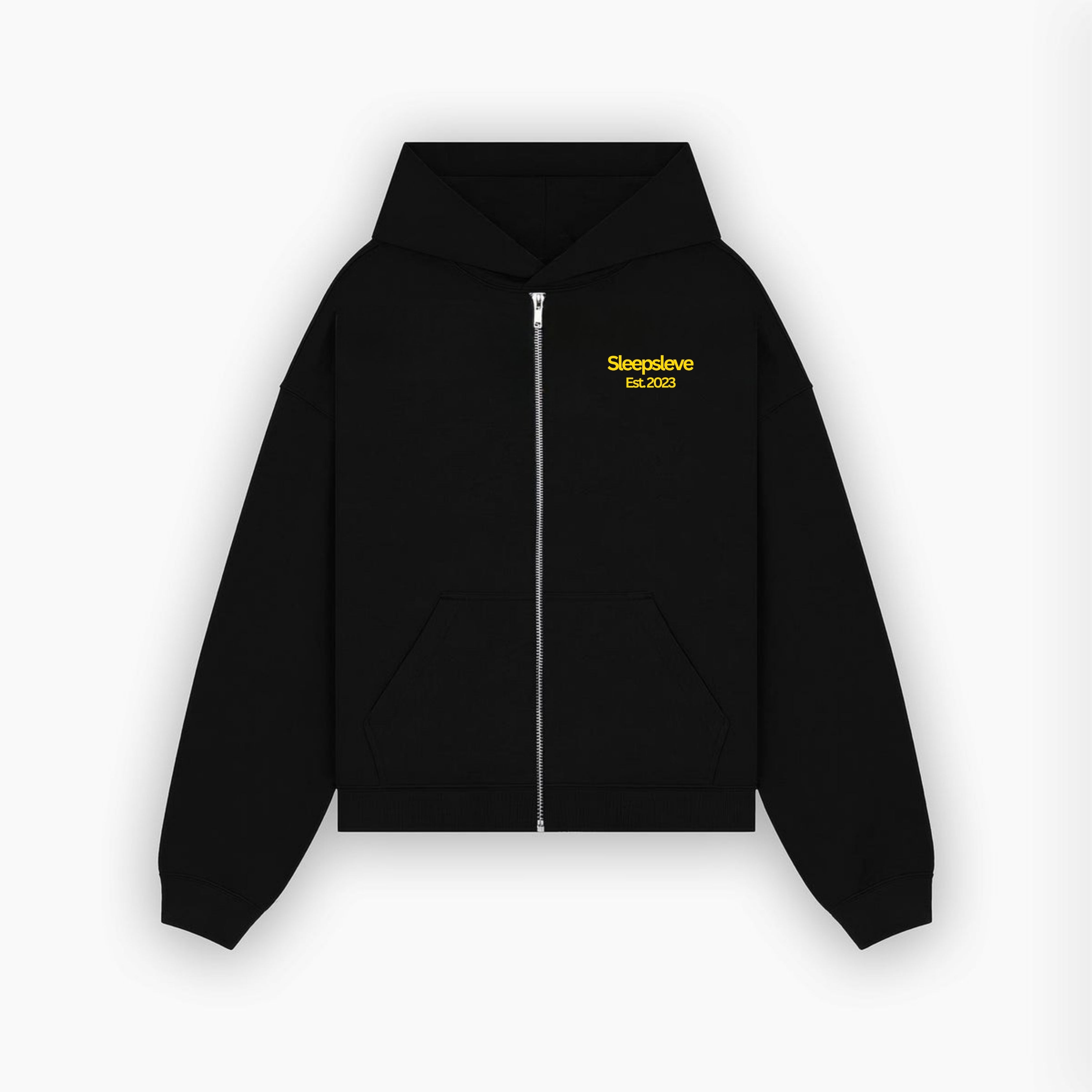 BLACK ZIPPER HOODIE