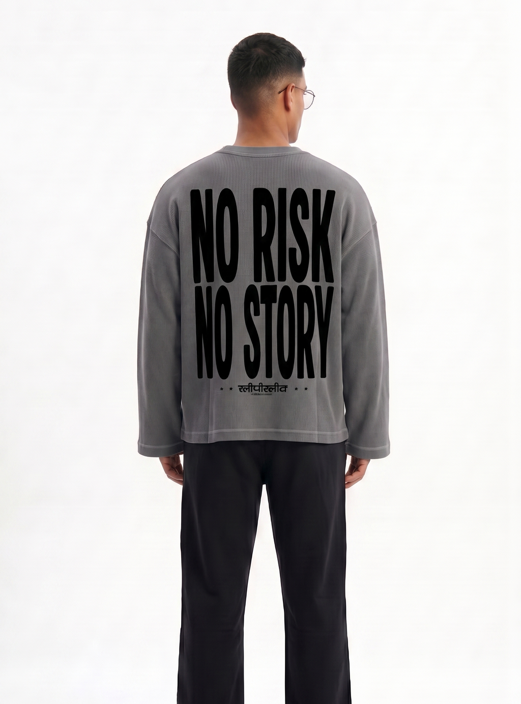 No Risk No Story Acid Wash Waffle T-Shirt