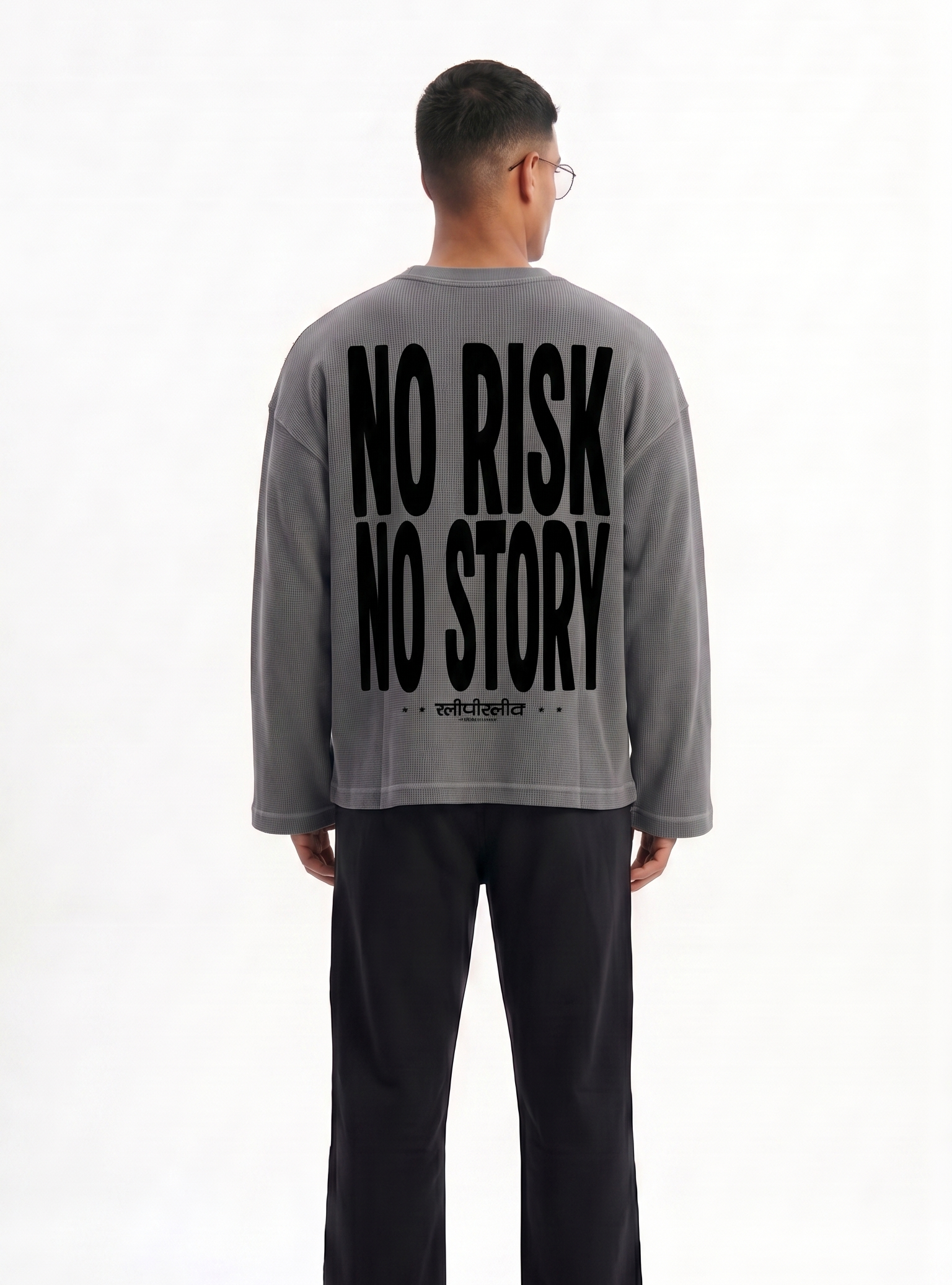 No Risk No Story Acid Wash Waffle T-Shirt