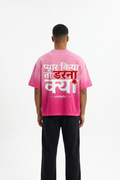 PYAAR PINK OMBRE WASH BOXY FIT T-SHIRT
