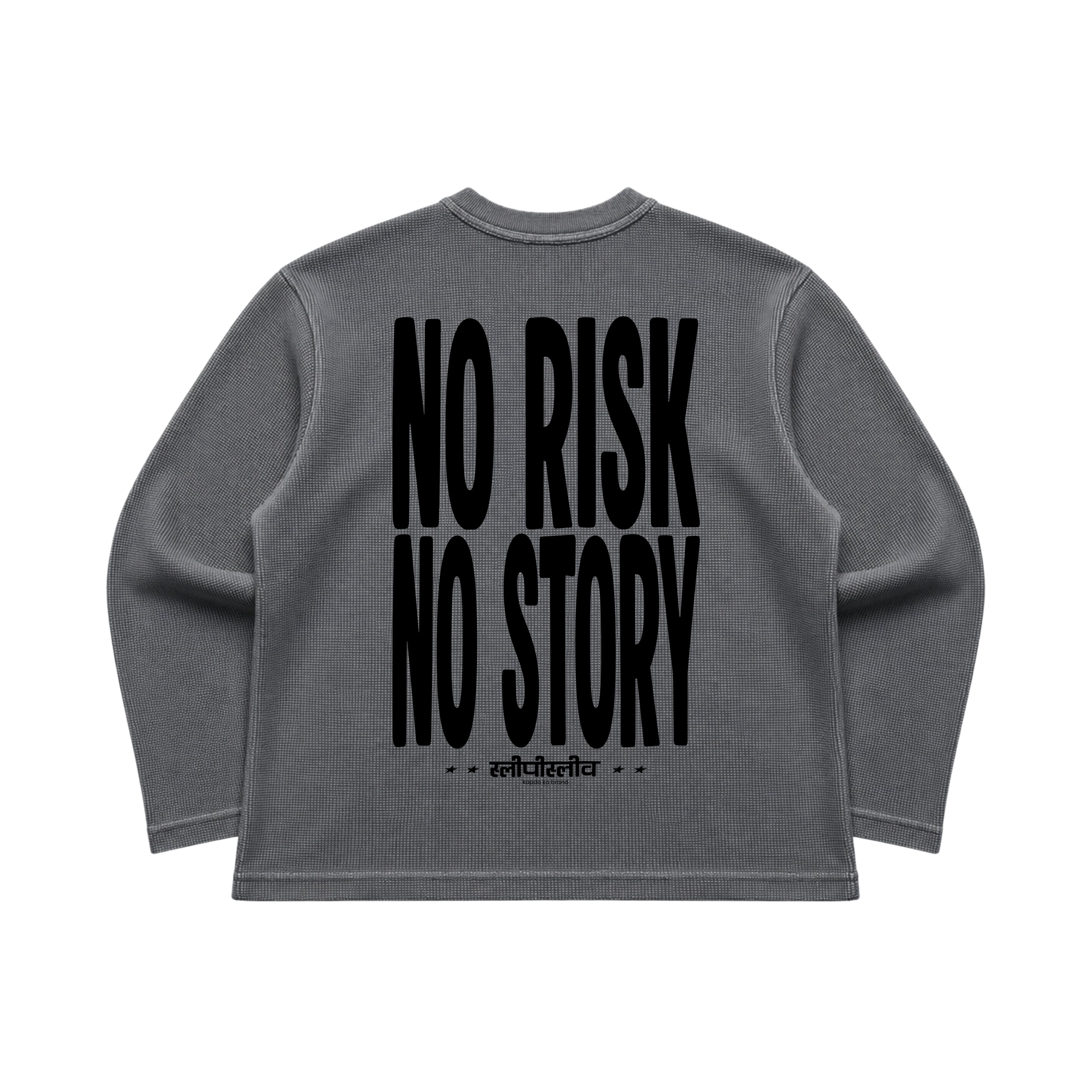 No Risk No Story Acid Wash Waffle T-Shirt